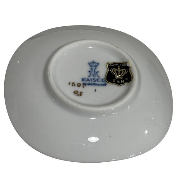 Vintage Kaiser W Germany porcelain plates miniature trays set of 5 fruit & nut - Picture 5 of 10